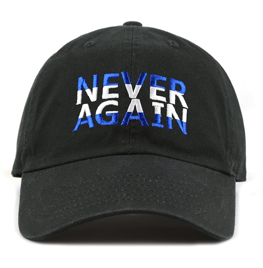 Baseball Caps Never Again & Enough School Walk Out & Gun Control Embroidered Cotton Baseball Cap Hat - Never Again-black - CJ...