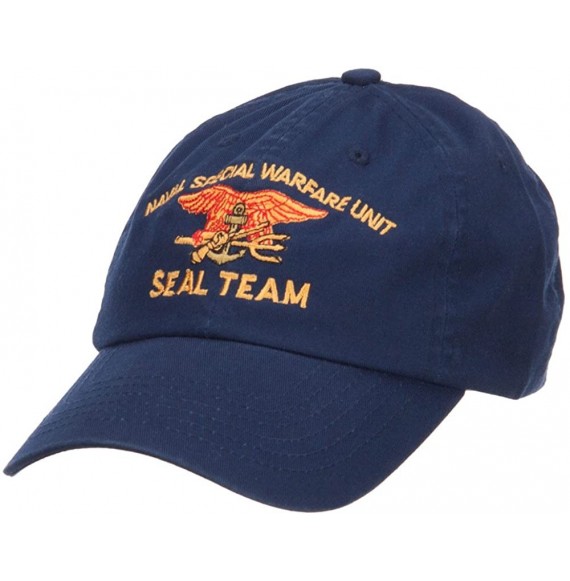 Baseball Caps Naval Warfare Seal Team Military Embroidered Low Profile Cap - Navy - CQ124YM25TF