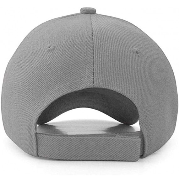 Baseball Caps Plain Adjustable Baseball Cap Classic Adjustable Hat Men Women Unisex Ballcap 6 Panels - Gray/Pack 4 - CP192WLL4LX