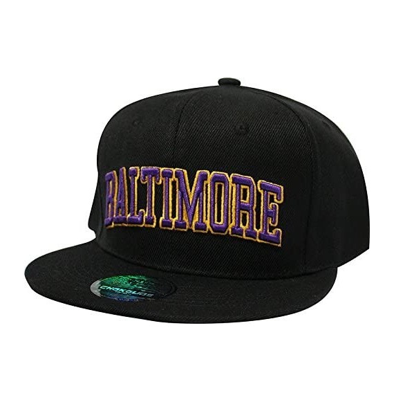 Baseball Caps Team Color City Name Black Snapback Embroidered Baseball Football Snapback Hat Unisex - Cs101 Baltimore - CS185...