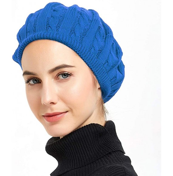 Skullies & Beanies Womens Snood Hairnet Headcover Knit Beret Beanie Cap Headscarves Turban-Cancer Headwear for Women - Blue -...