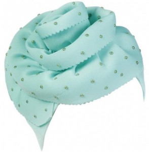 Skullies & Beanies Fashion Women Floral Beading Keep Warm Solid Hat Beanie Turban Head Wrap Cap - Green - CK18N7GQQRH