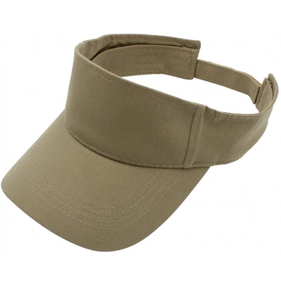Visors Sun Sports Visor Men Women - 100% Cotton Cap Hat - Khaki - CE17YT9DATC