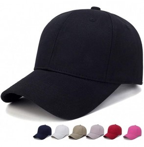 Baseball Caps Men's Baseball Cap Unisex Plain Sports Adjustable Solid Ball Hat Cotton Soft Panel Cap Outdoor Sun Hat - Blue -...