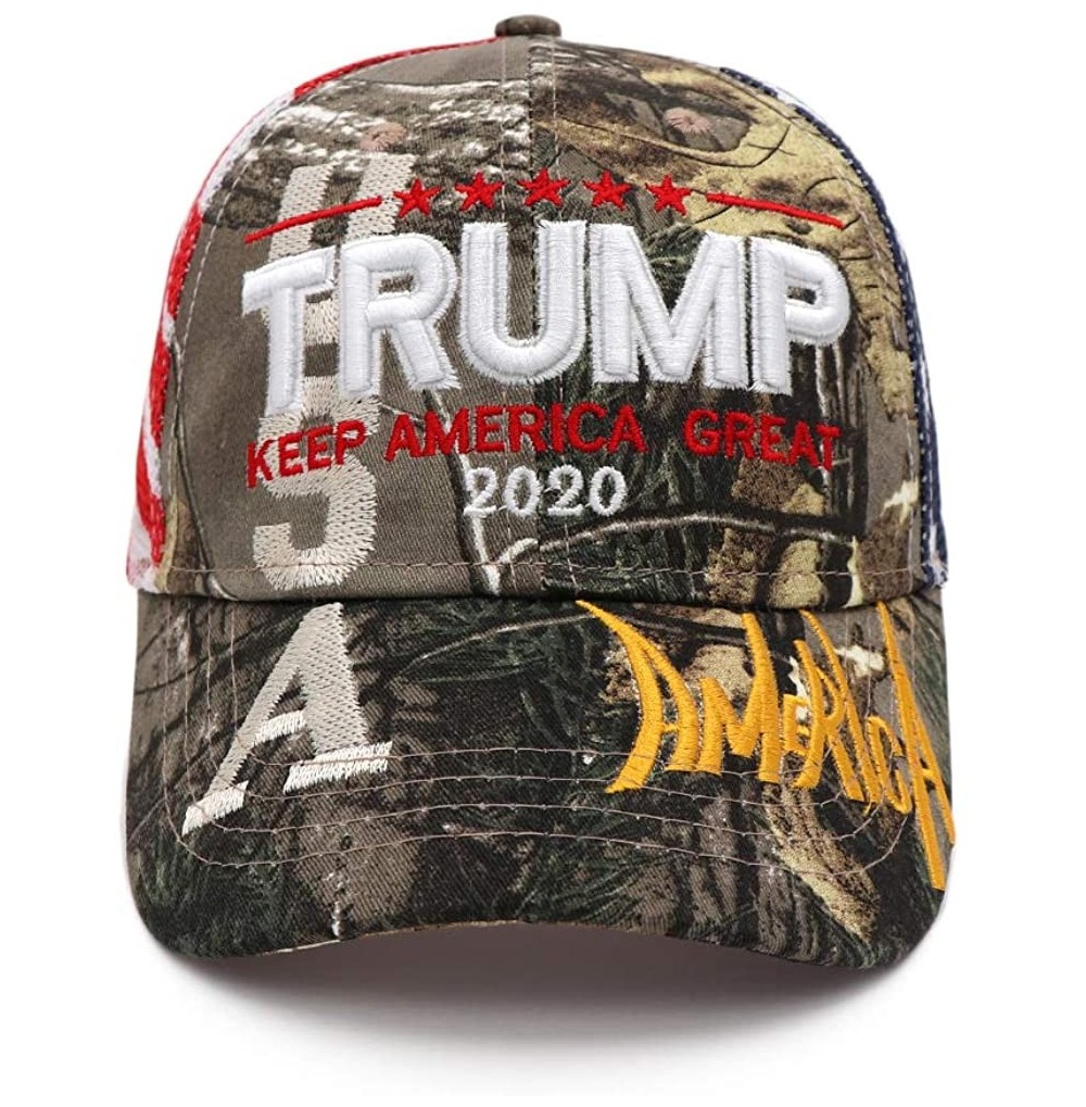 Baseball Caps Donald Trump Hat Camouflage Cap Keep America Great MAGA Hat President 2020 American Flag USA - Mesh-camo - CX19...