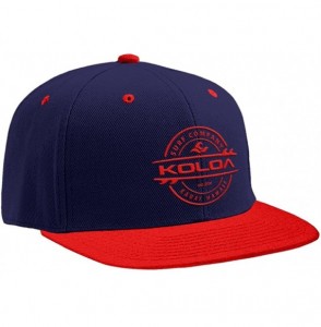 Baseball Caps Snap-Back Hat - Rednavy With Red Embroidered Logo - CD12L73OZ83