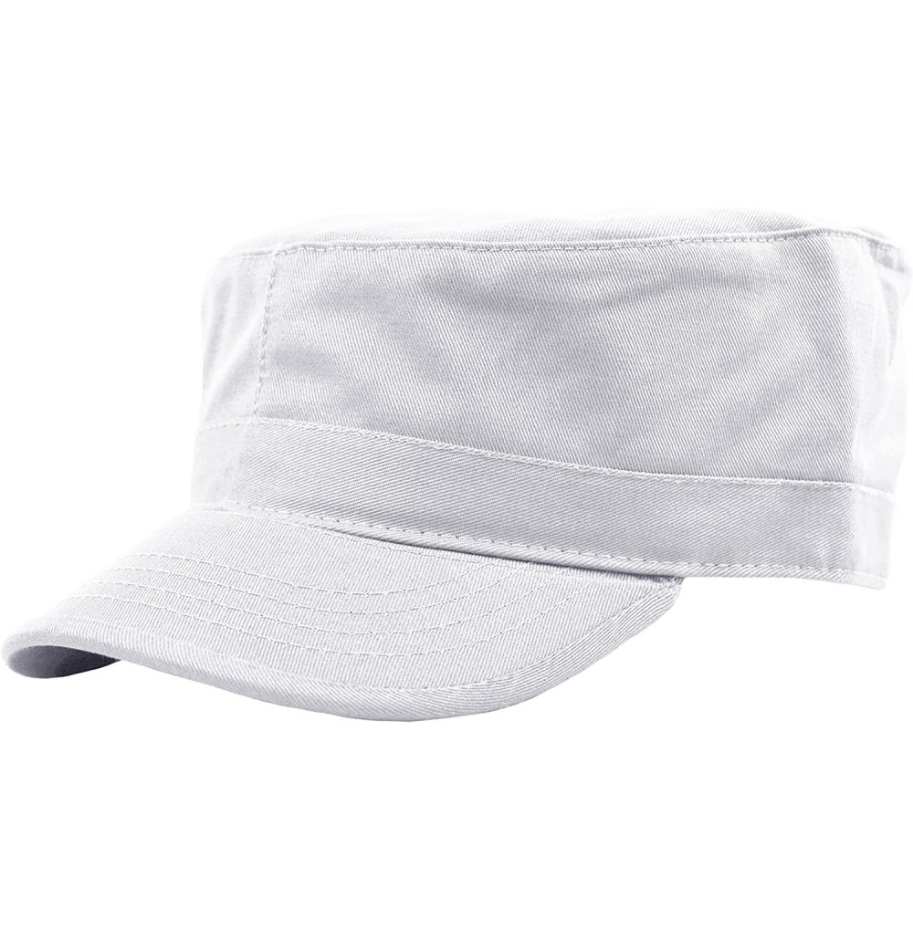 Baseball Caps Daily Wear Men's Army Cap- Cadet Military Style Hat - White - CM184UK8KR8