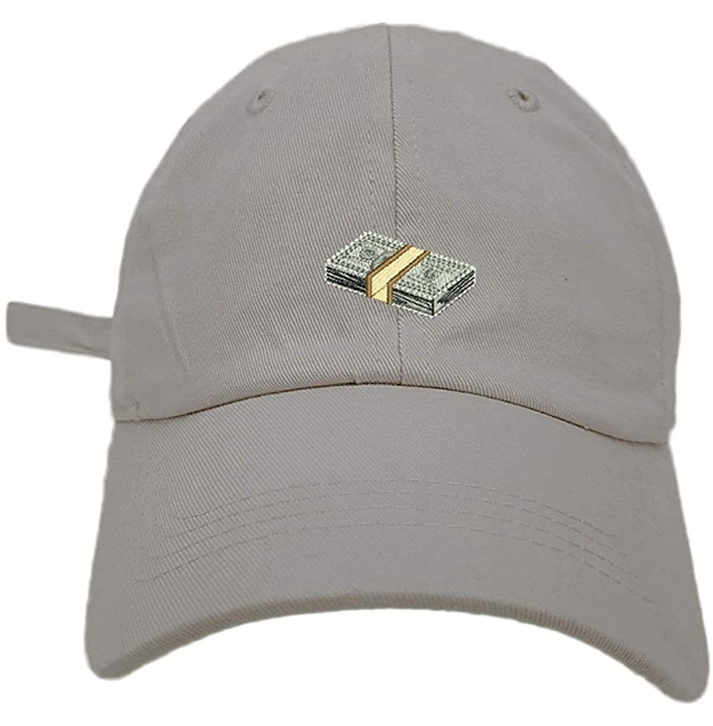 Baseball Caps Money Style Dad Hat Washed Cotton Polo Baseball Cap - Lt.grey - CZ187QEDOAN