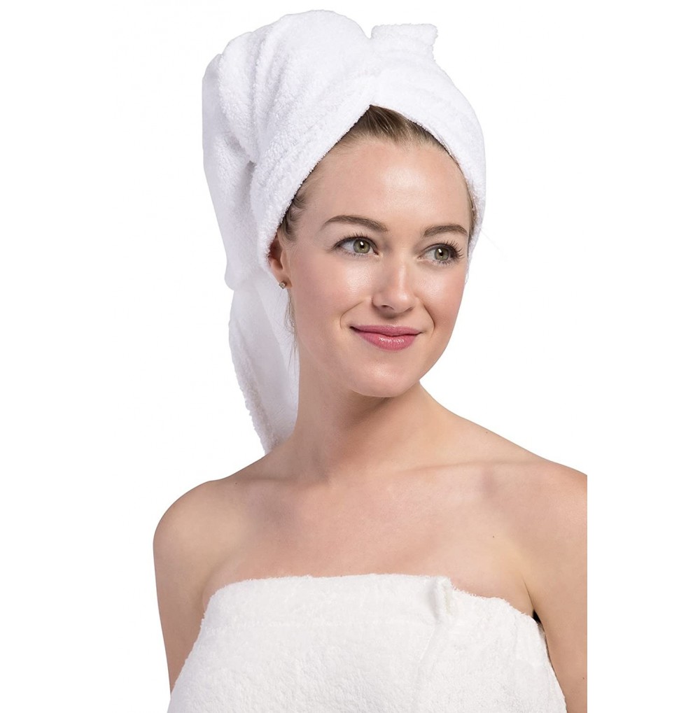 Headbands Women's Terry Headwrap Microfiber Hair Towel- Terry from Bamboo Viscose- (19 X 40 Inches) - CA11H0C104D