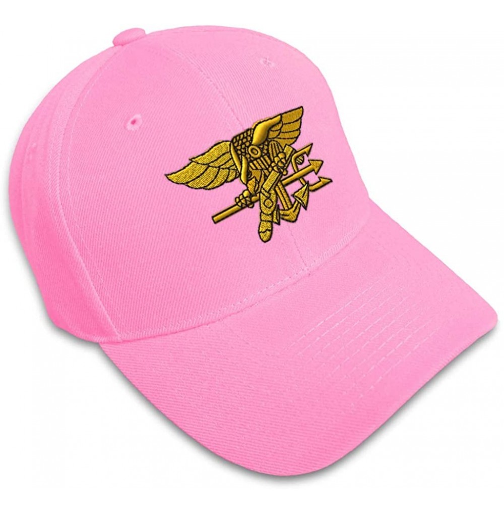 Baseball Caps Custom Baseball Cap U.S. Navy Seal Embroidery Acrylic Dad Hats for Men & Women - Soft Pink - CD18SK8SA29