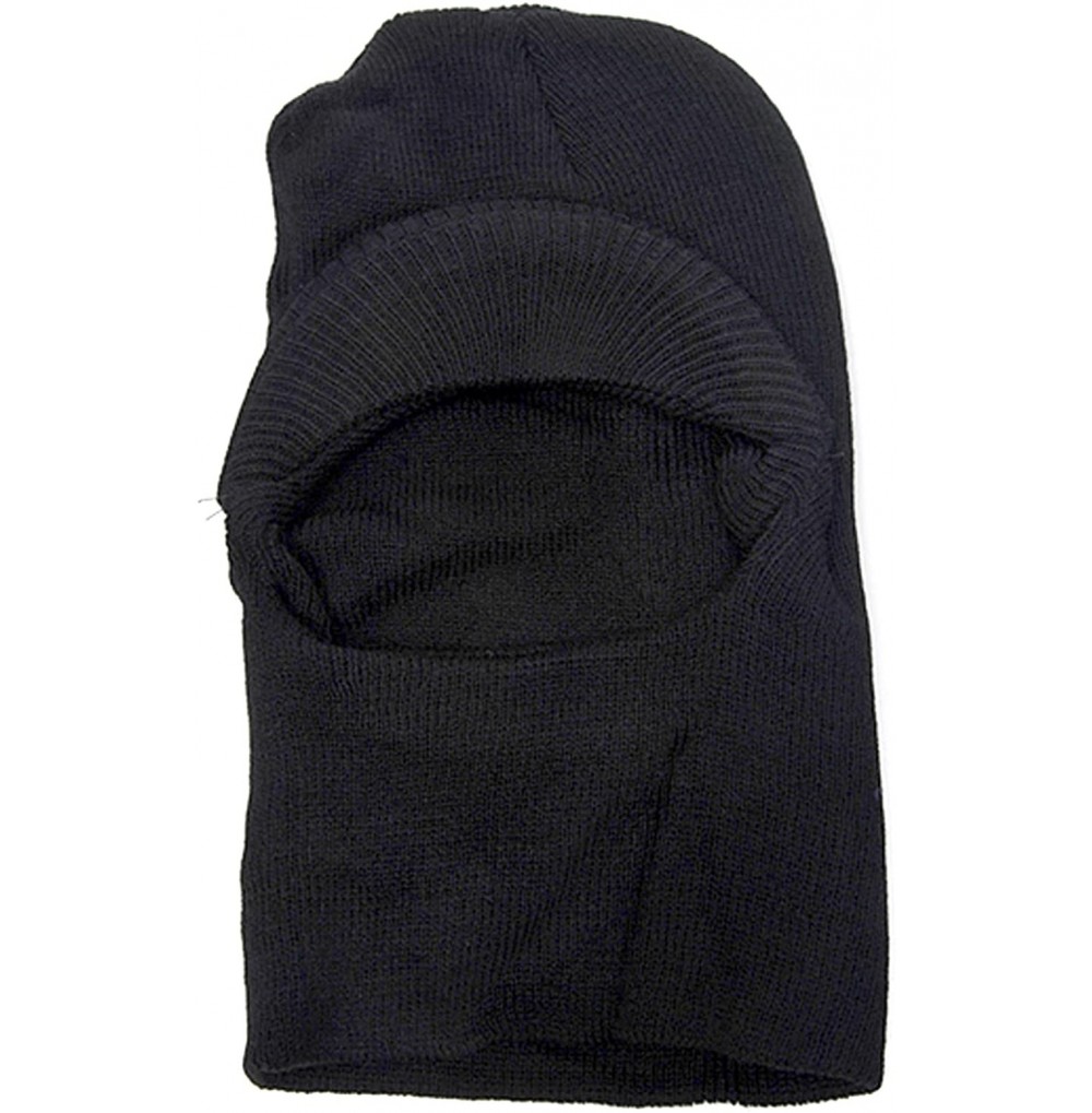 Balaclavas Unisex Open-Face Knit Ski-Mask with Visor - Black - CE11545CXOJ