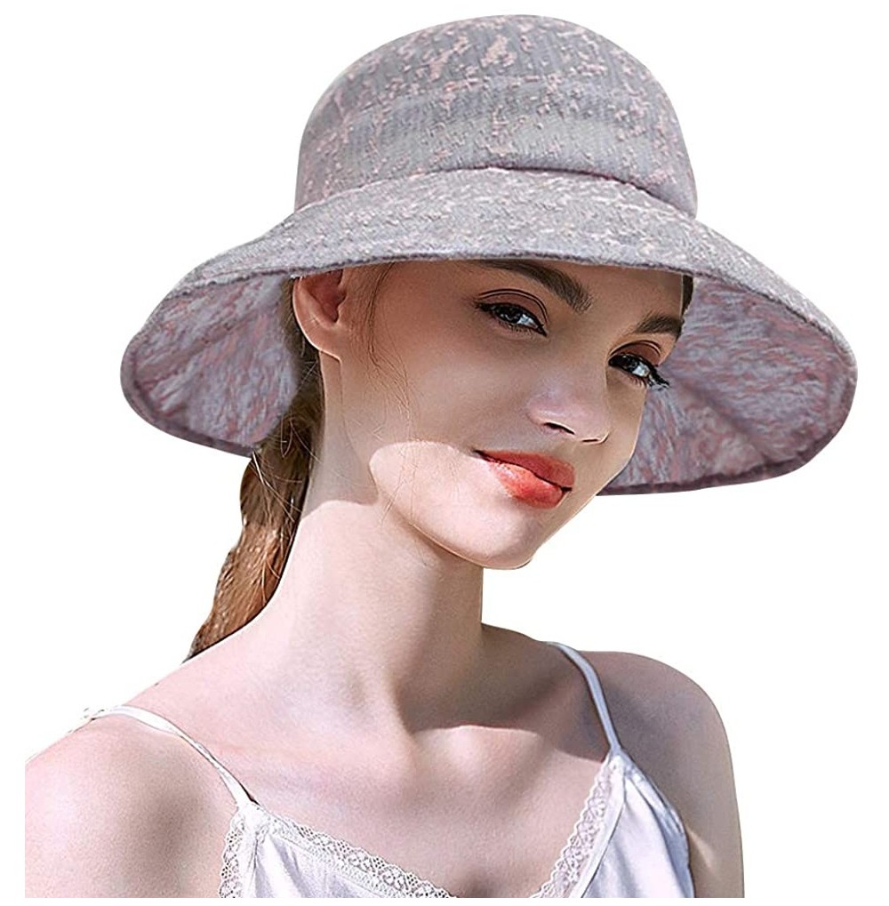 Bucket Hats Packable Sun Hats for Women with UV Protection Stylish Floppy Travel Hat - Lavender - CT18OU3UDTR