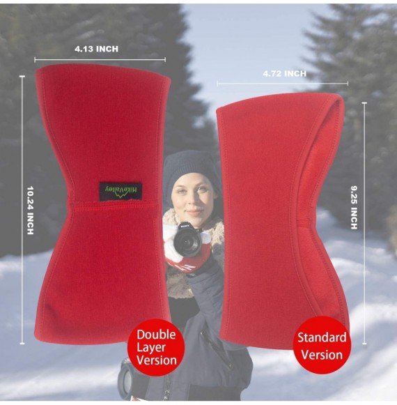 Cold Weather Headbands Ear Warmer 2 Pack Thicken Winter Super Warm Headband Full Cover Muffs - Red - CH18ZLD0GS5