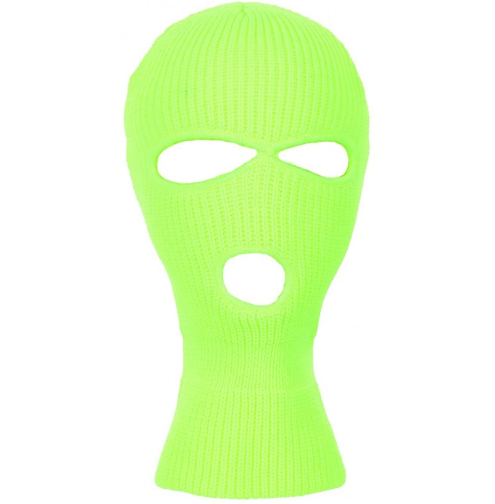 Balaclavas Knitted 3-Hole Full Face Cover Ski Mask - Neon Yellow - C6192IX2H5C