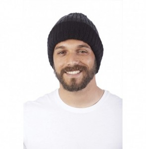 Skullies & Beanies Reversible Knit 100% Alpaca Wool Beanie - Soft- Warm & Thick Woolen Hat Cap - Black / Charcoal - C118Q27NE65