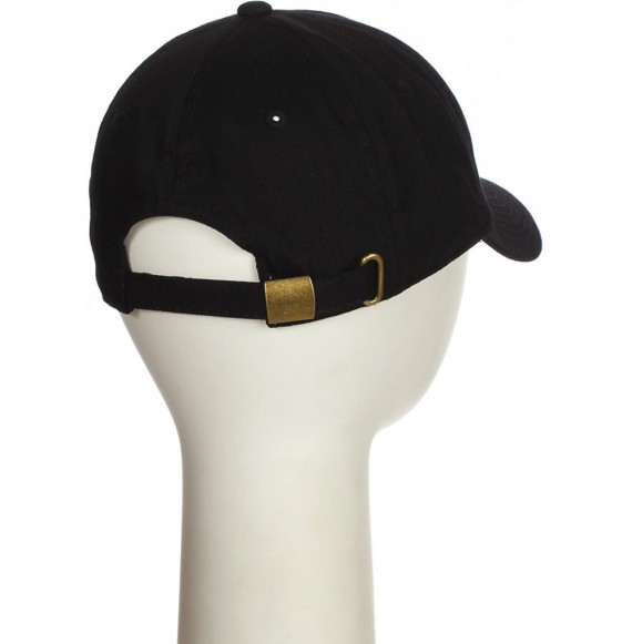 Baseball Caps Customized Letter Intial Baseball Hat A to Z Team Colors- Black Cap White Gold - Letter P - C618ET3502Z