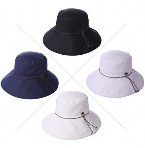 Bucket Hats Womens Packable Ponytail SPF 50 Sun Hat Summer Gardening Hiking Fishing 55-61cm - Grey_99024 - CW18CWRXNT2
