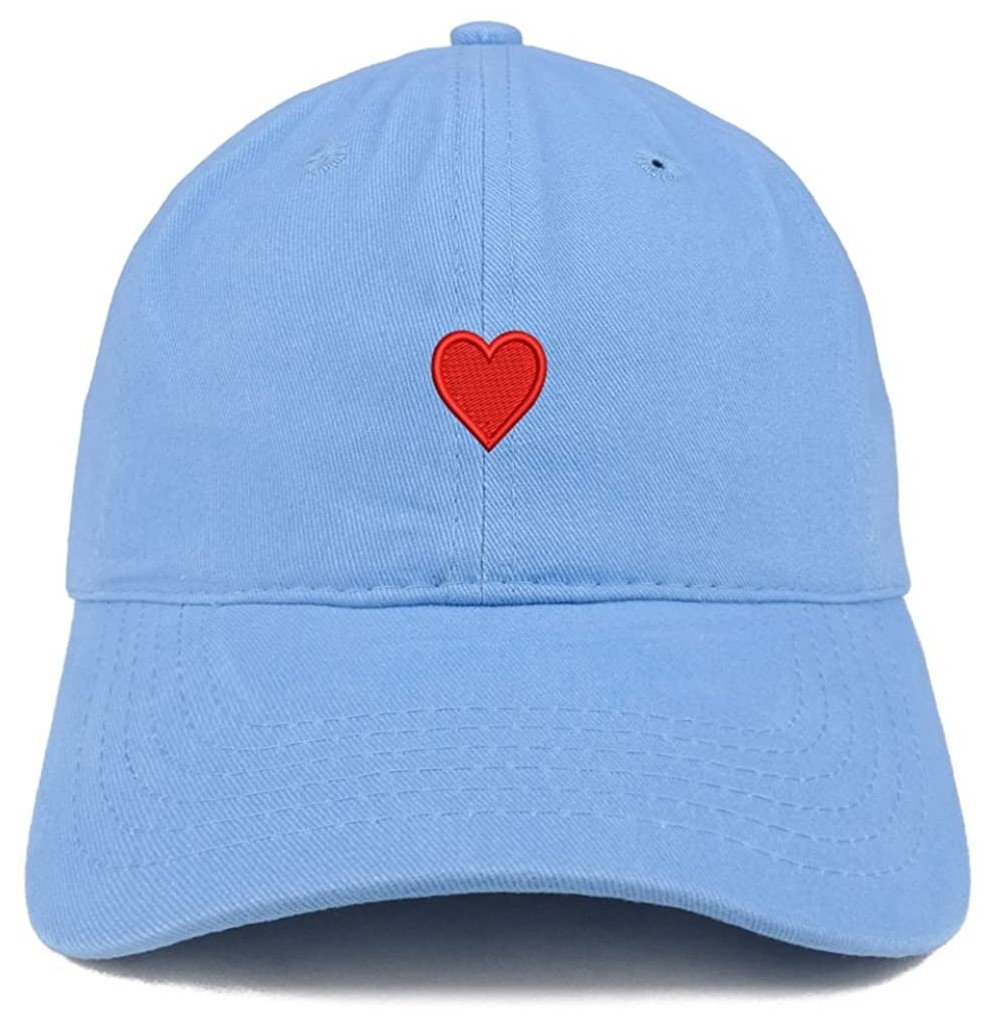 Baseball Caps Emoticon Heart Embroidered Cotton Adjustable Ball Cap Dad Hat - Carolina Blue - CZ185HQC5RK