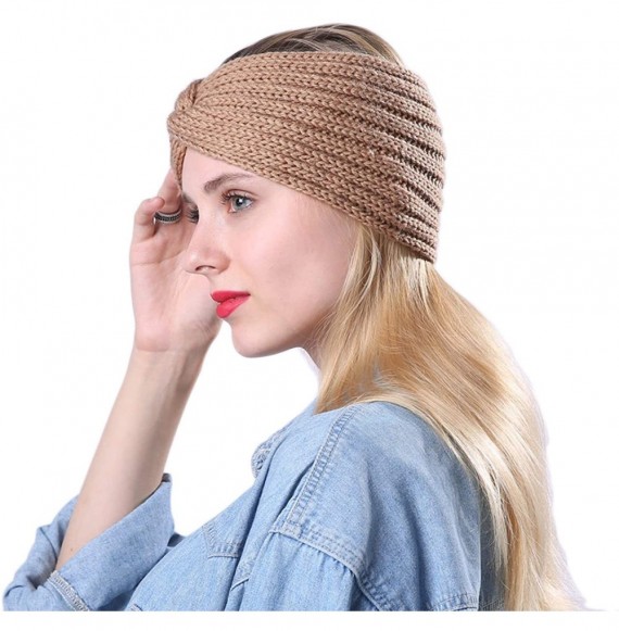 Headbands Women Knitted Twist Headband Turban Hair Band Head Wrap Headwear - 4 Pack- Style 01 - CA18LST9UU7