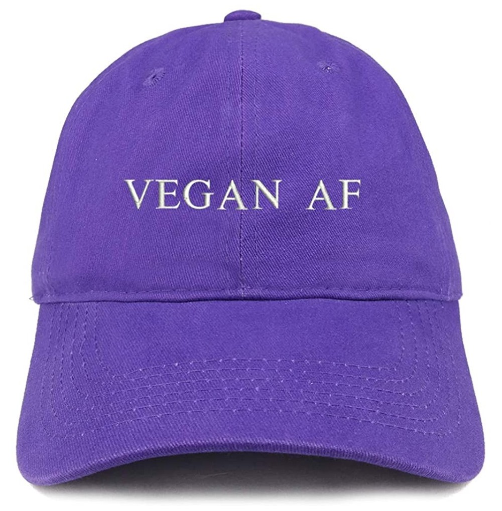 Baseball Caps Vegan Af Embroidered Soft Crown 100% Brushed Cotton Cap - Purple - CM18SQD54MI