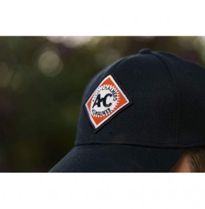 Baseball Caps Allis Chalmers Logo Hat- Vintage Milwaukee Logo- Black- Flexible Fit - C617Z2X2G2C