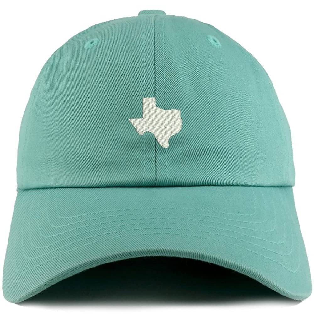 Baseball Caps Texas State Map Embroidered Low Profile Soft Cotton Dad Hat Cap - Mint - CP18D52WTNR