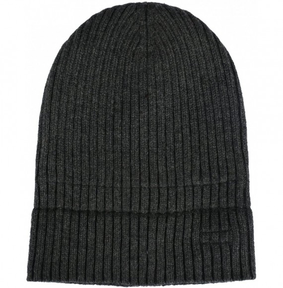 Skullies & Beanies Wool Cuffed Beanie Hat Warm Winter Knit Hats Unisex Skull Cap with Lining - C - (Dark Grey) - CJ1872M3AQ7