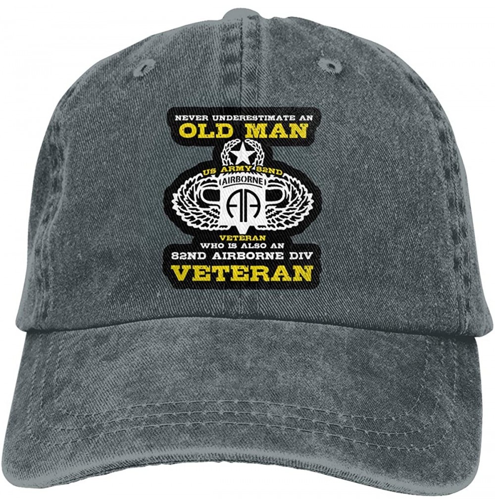 Baseball Caps 82Nd Airborne Division Veteran Vintage Adjustable Denim Hat Baseball Caps for Man and Woman - Deep Heather - CJ...