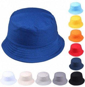 Sun Hats Unisex Cotton Classic Foldable UPF 50+ Sun Hat Outdoor Pure Color Floppy Bucket Hat UV Sun Protection Beach Cap - CS...