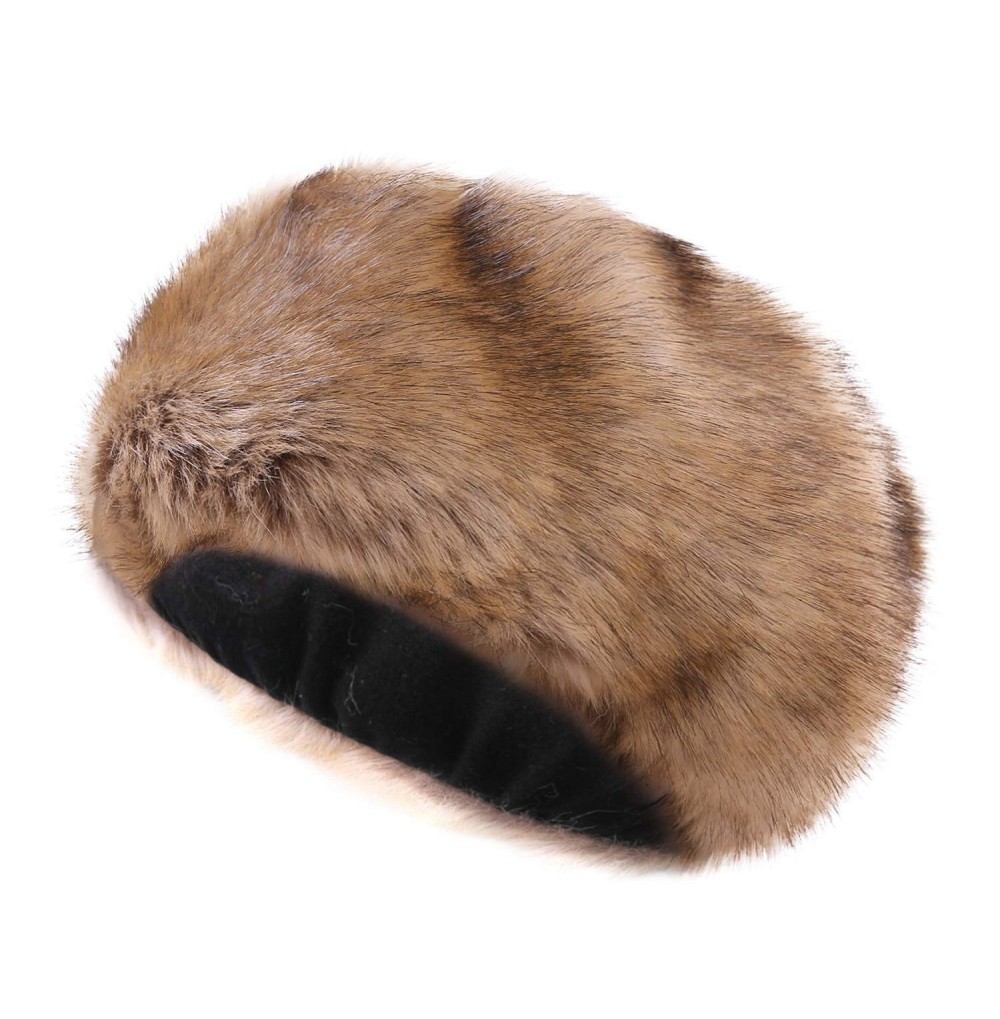 Cold Weather Headbands Women's Faux Fur Headband Winter Earwarmer Earmuff with Stretch-Brown3 - Brown3 - CB18L69R6Z5