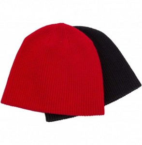 Skullies & Beanies Winter Beanie Hat Warm Knit Hats Acrylic Knit Cuff Beanie Cap for Women & Men - Black-1 - CK18K0NAS0Y