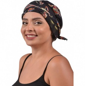 Headbands Turban Cancer Headwear Chemo Bamboo for Women Head Wrap Scarf Chemotherapy Hat - Black Butterfly - C218Z3DSQ2X