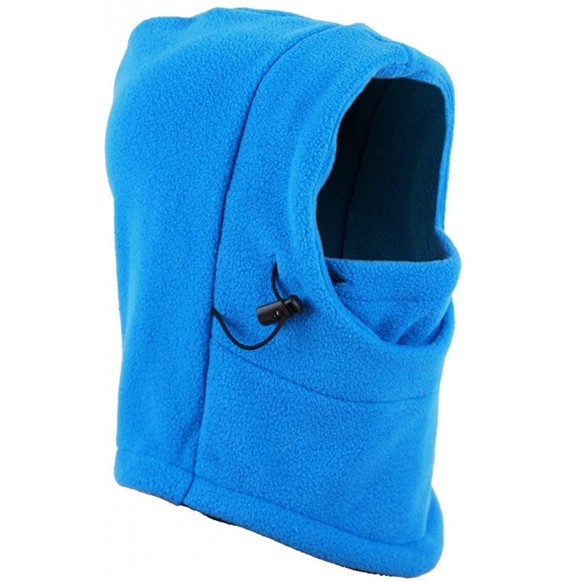 Balaclavas Parent Child Winter Double Layer Fleece Balaclava Adjustable Ski Mask Hood - Blue - Child - CJ18ZE5E5LG