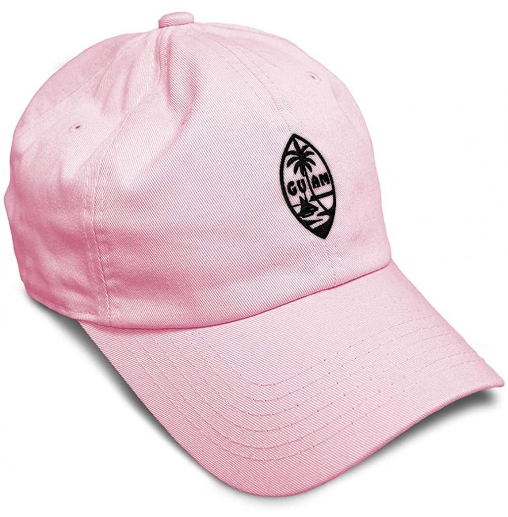 Baseball Caps Custom Soft Baseball Cap Seal of Guam Embroidery Cotton Dad Hats for Men & Women - Soft Pink - C918THEYIWA