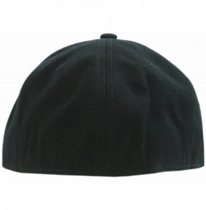 Baseball Caps Plain Fitted Flat Bill Hat - Black- 7 1/2 - CW111WQAOJJ