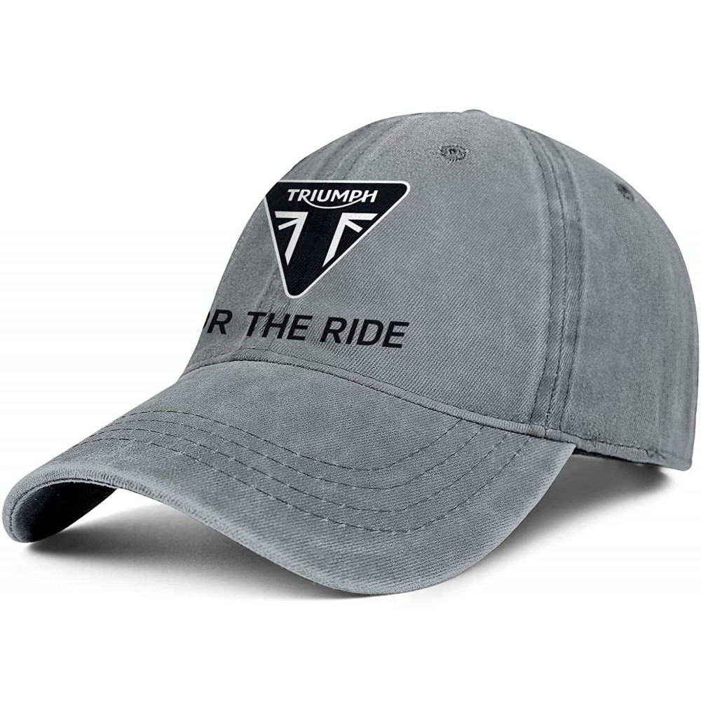 Baseball Caps Triu-mph-Motorcycles-Logo- Mens Women's Washed Cool Cap Adjustable Snapback Dad Hat - Grey-101 - C518UAA62SR