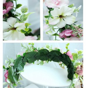 Headbands Flower Wreath Headband Floral Hair Garland Flower Crown Halo Headpiece Boho with Ribbon Wedding Party Photos - 17 -...