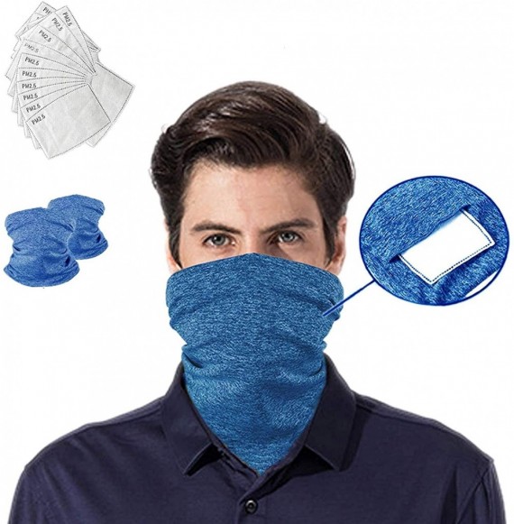Balaclavas Bandanas Face Mask Balaclava Neck Gaiter Scarf Tube Headwear Outdoors Sports Balaclava for Men Women - Blue - CR19...