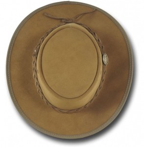 Sun Hats Foldaway Cattle Suede Leather Hat - Item 1061 - Hickory - CE12EZKHDM5