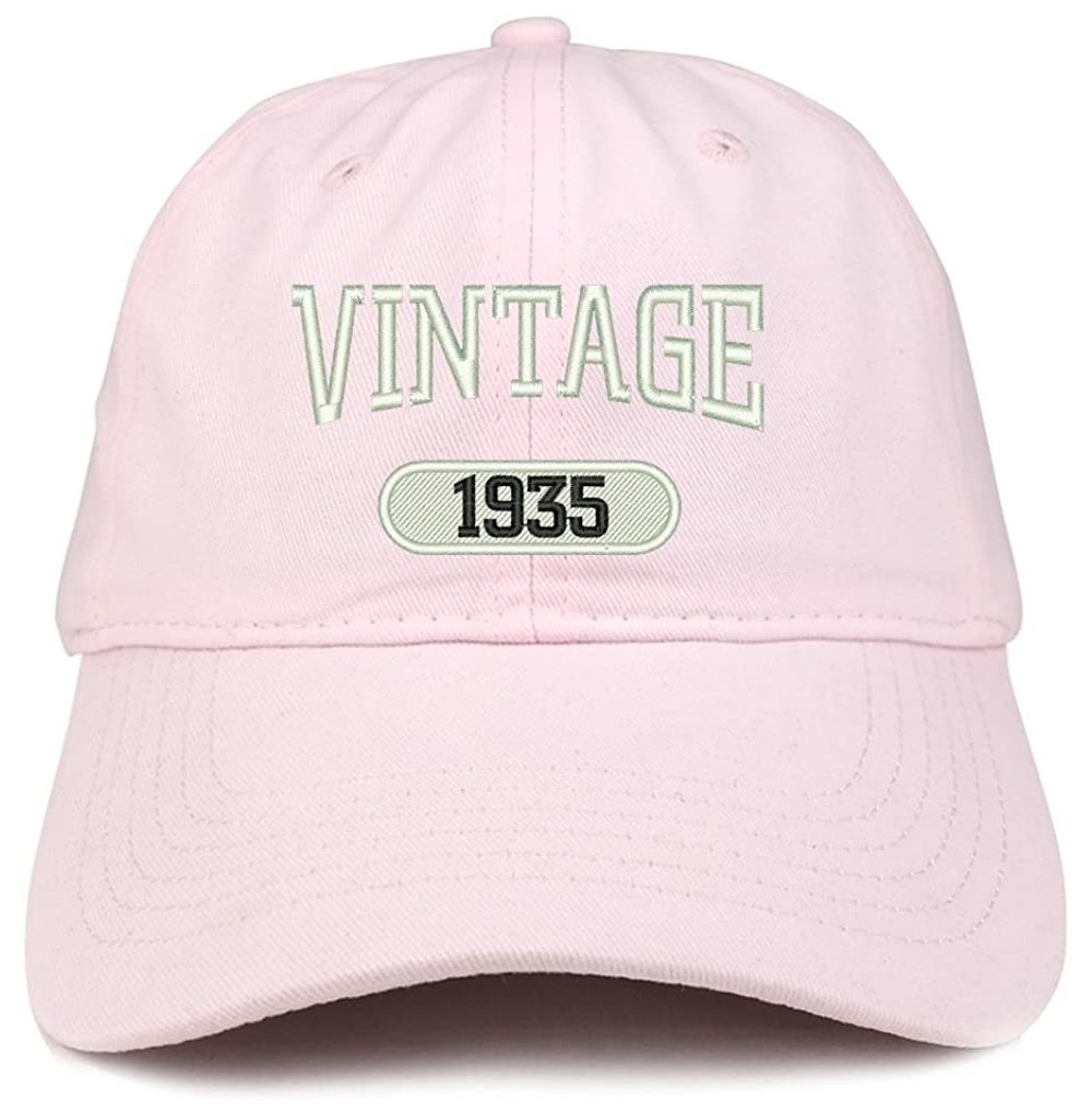 Baseball Caps Vintage 1935 Embroidered 85th Birthday Relaxed Fitting Cotton Cap - Light Pink - CS180ZM9L82