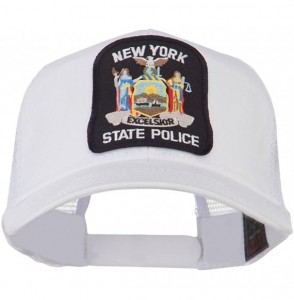 Baseball Caps New York State Police Patched Mesh Back Cap - White - CQ11ND589O5