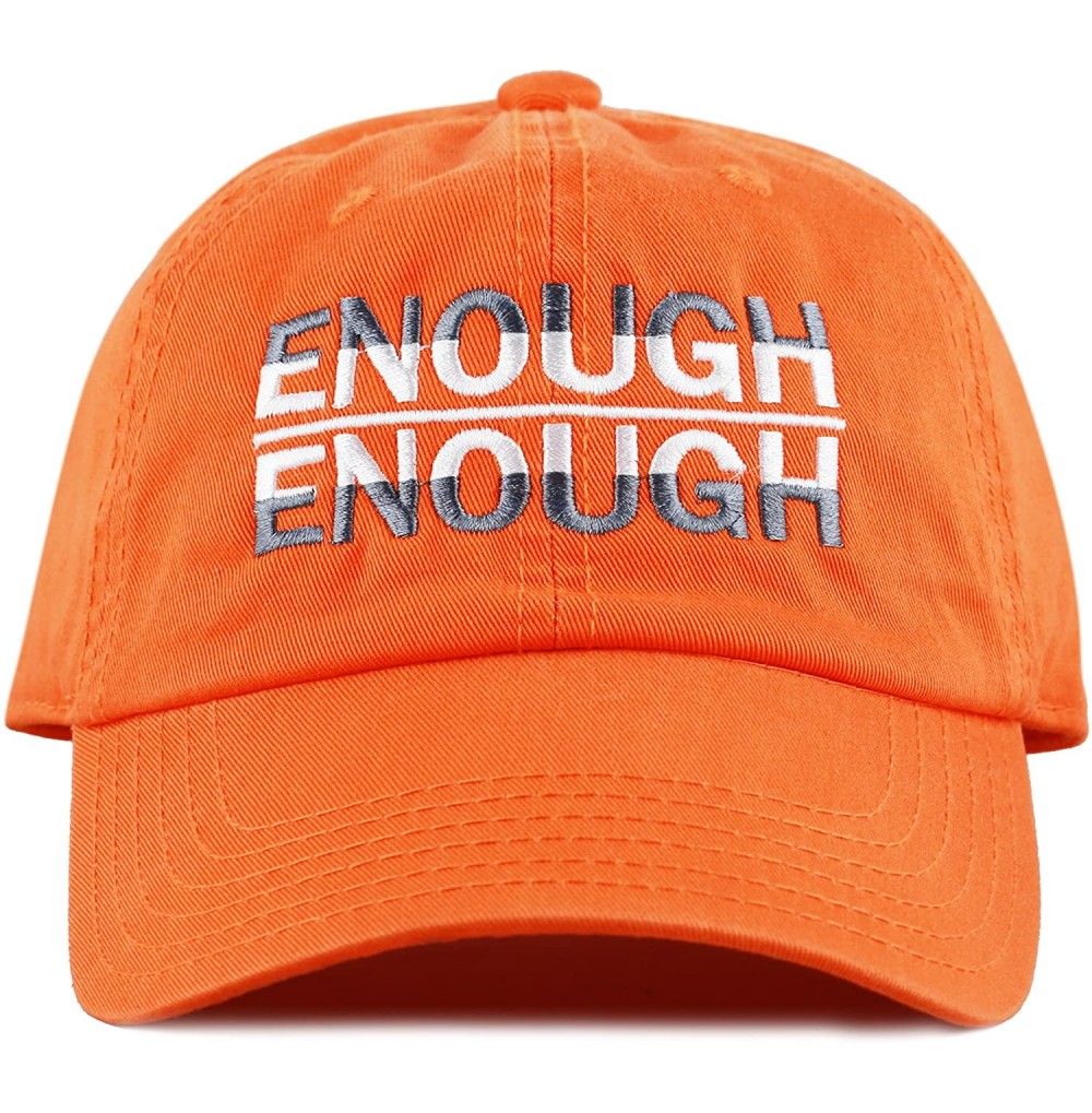 Baseball Caps Never Again & Enough School Walk Out & Gun Control Embroidered Cotton Baseball Cap Hat - Enough-orange - CT18CI...
