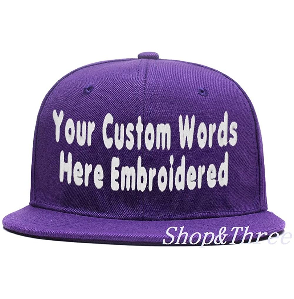 Baseball Caps Custom Embroidered Baseball Cap Personalized Snapback Mesh Hat Trucker Dad Hat - Hiphop Purple-1 - CR18HLWX5ZD