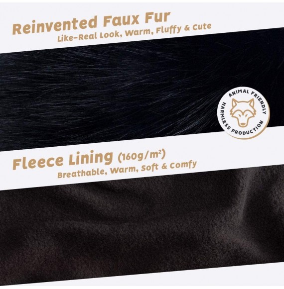 Cold Weather Headbands Winter Faux Fur Headband for Women - Like Real Fur - Fancy Ear Warmer - Black Fox - C8110WL7JSF