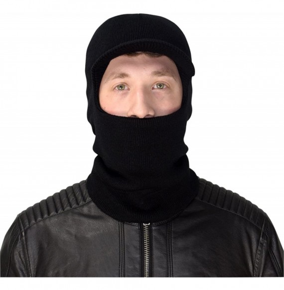 Balaclavas Unisex Warm One Hole Balaclava Visor Ski Mask Shield Hat Headwear - Black - CS12MRQ7Q6R
