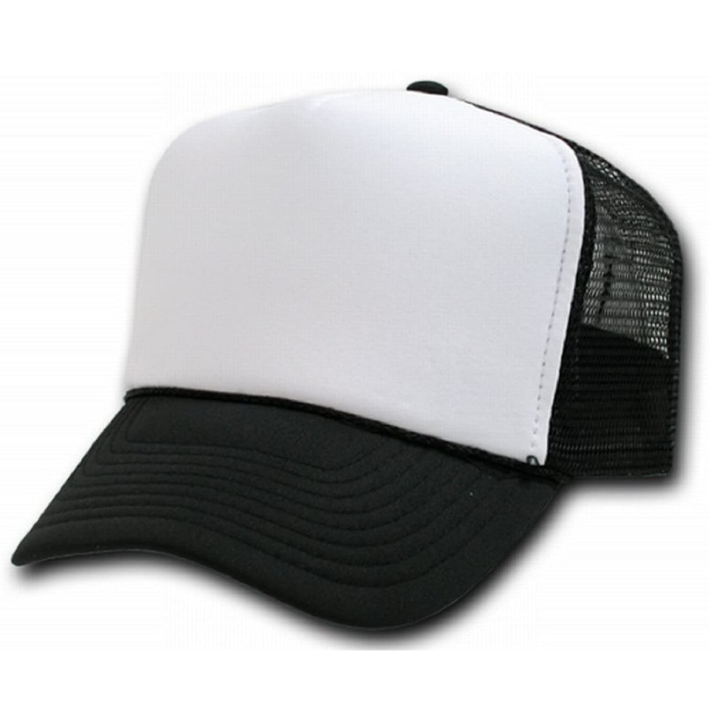 Baseball Caps 2 Tone Trucker Cap - Black / White - C11199QEZH7