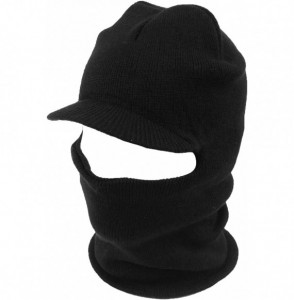 Balaclavas Unisex Warm One Hole Balaclava Visor Ski Mask Shield Hat Headwear - Black - CS12MRQ7Q6R