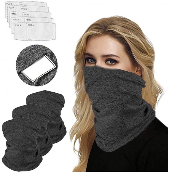 Balaclavas 3 Pack Neck Gaiter Balaclava Bandanas Face Scarf Cover with 10 PCS Safety Carbon Filters Hiking Cycling Fishing - ...