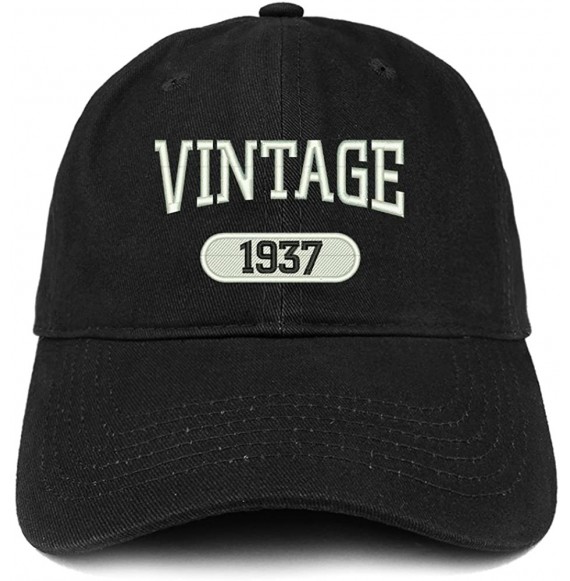 Baseball Caps Vintage 1937 Embroidered 83rd Birthday Relaxed Fitting Cotton Cap - Black - CA180ZMZ26A