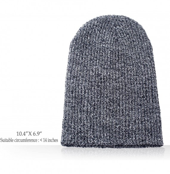 Skullies & Beanies Fashion Unisex Warm Thick Slouchy Skull Cap Knitted Beanie Hat - Dark Gray - C512N84UP8Q